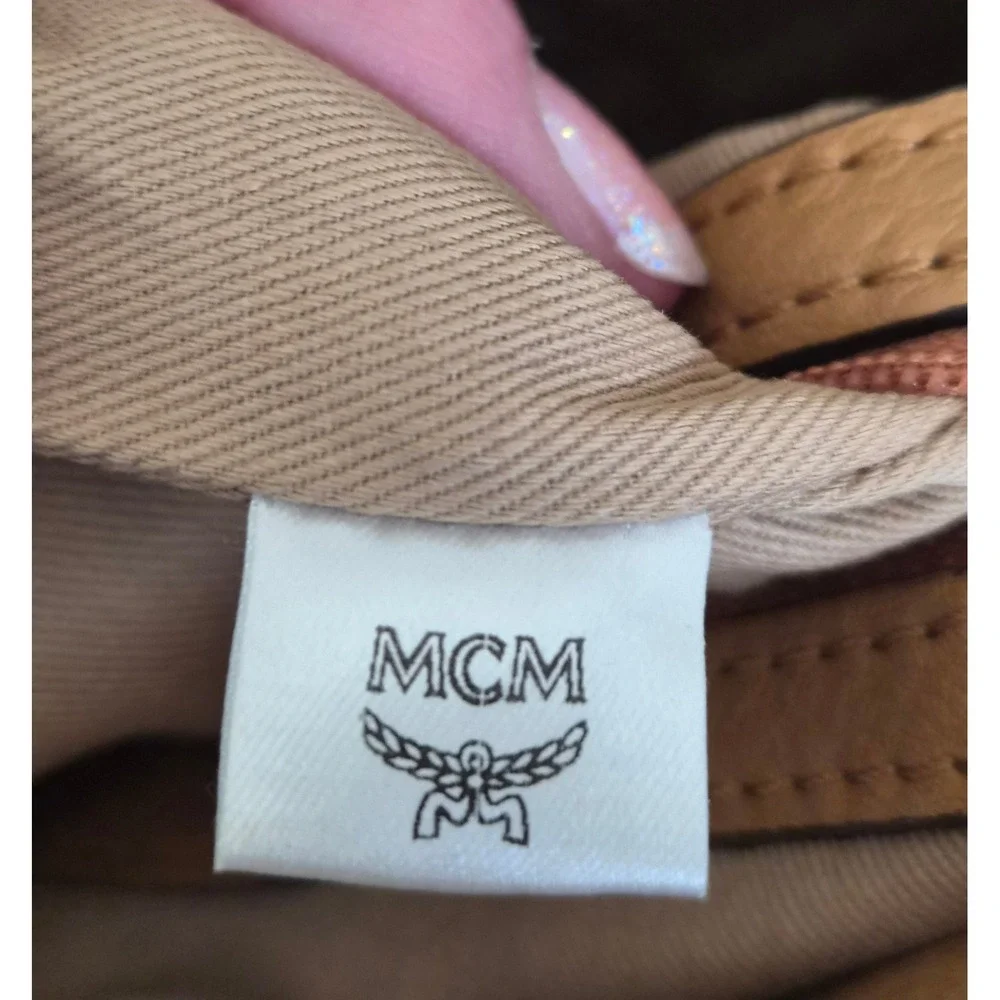 MCM Cognac Visetos Monogram Leather Satchel Crossbody Bag MWP0AVI18CO001 K7975
